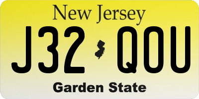 NJ license plate J32QOU