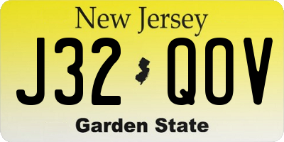 NJ license plate J32QOV