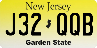 NJ license plate J32QQB