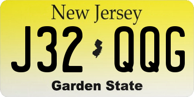 NJ license plate J32QQG