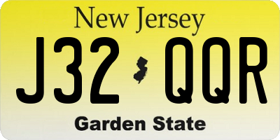 NJ license plate J32QQR