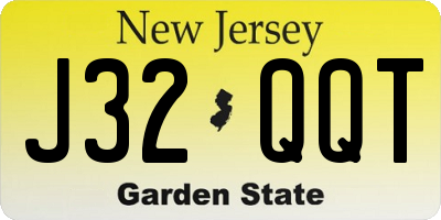NJ license plate J32QQT