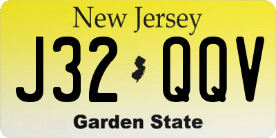 NJ license plate J32QQV