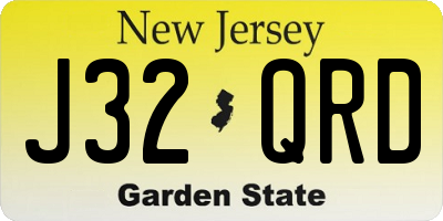 NJ license plate J32QRD