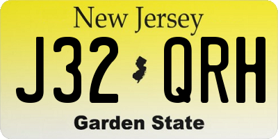 NJ license plate J32QRH