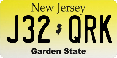 NJ license plate J32QRK