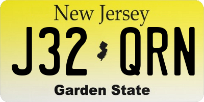 NJ license plate J32QRN