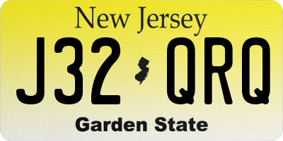 NJ license plate J32QRQ