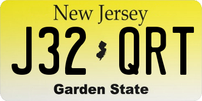 NJ license plate J32QRT