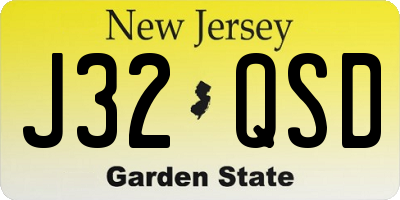 NJ license plate J32QSD