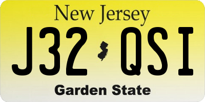 NJ license plate J32QSI