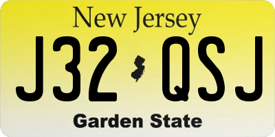 NJ license plate J32QSJ