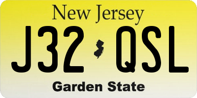 NJ license plate J32QSL
