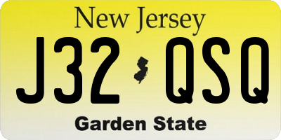 NJ license plate J32QSQ