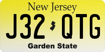 NJ license plate J32QTG