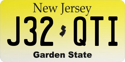 NJ license plate J32QTI