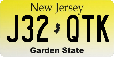 NJ license plate J32QTK