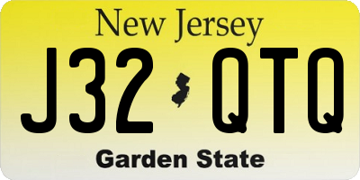 NJ license plate J32QTQ