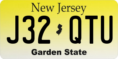 NJ license plate J32QTU