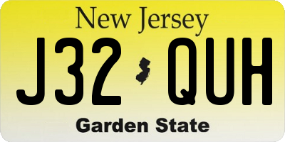 NJ license plate J32QUH