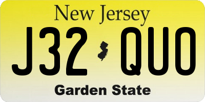 NJ license plate J32QUO