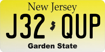 NJ license plate J32QUP