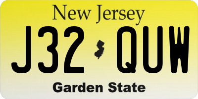 NJ license plate J32QUW