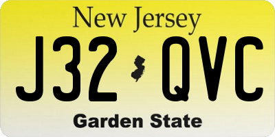 NJ license plate J32QVC