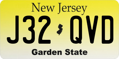 NJ license plate J32QVD