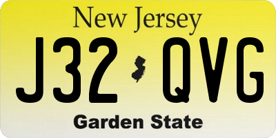 NJ license plate J32QVG