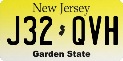 NJ license plate J32QVH