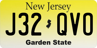 NJ license plate J32QVO