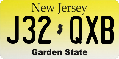NJ license plate J32QXB