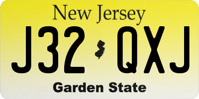 NJ license plate J32QXJ
