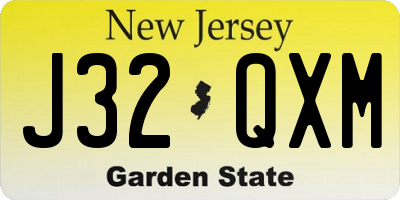 NJ license plate J32QXM
