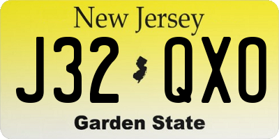 NJ license plate J32QXO
