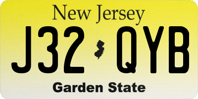 NJ license plate J32QYB