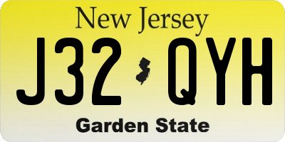 NJ license plate J32QYH