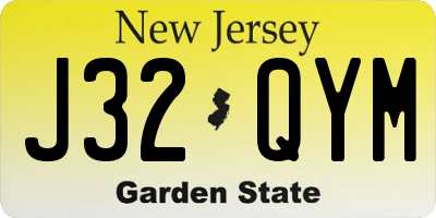 NJ license plate J32QYM