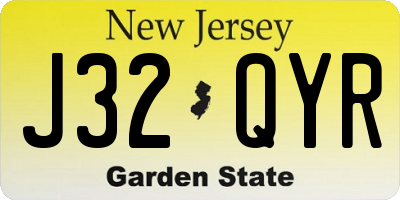 NJ license plate J32QYR