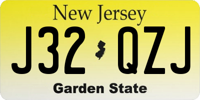 NJ license plate J32QZJ
