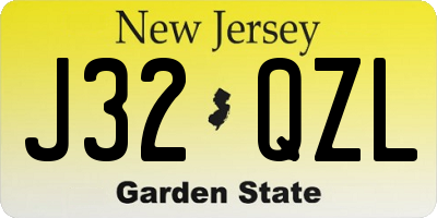 NJ license plate J32QZL