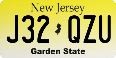 NJ license plate J32QZU