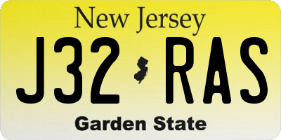 NJ license plate J32RAS