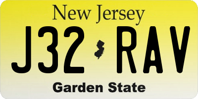 NJ license plate J32RAV