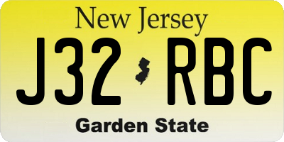 NJ license plate J32RBC