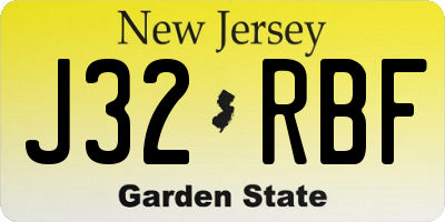 NJ license plate J32RBF