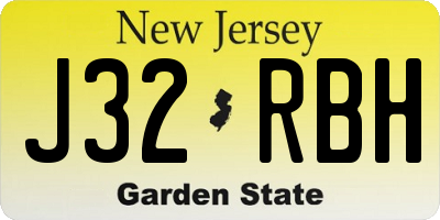 NJ license plate J32RBH