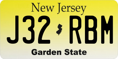 NJ license plate J32RBM