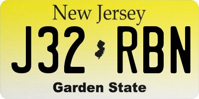 NJ license plate J32RBN